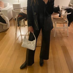 Zara faux leather pants. Wide ankle bottom